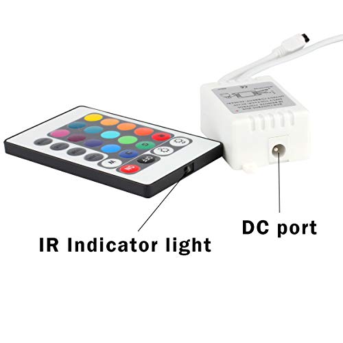 SUPERNIGHT DC 12V 24-Key LED Strip IR Remote Controller with Controller Box for 3528 5050 SMD RGB LED Strip Lights - Image 4