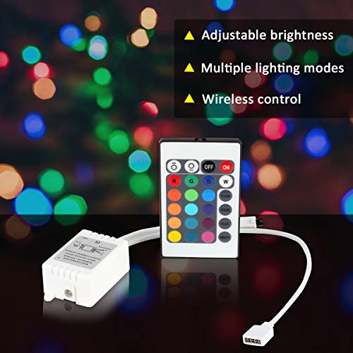 SUPERNIGHT DC 12V 24-Key LED Strip IR Remote Controller with Controller Box for 3528 5050 SMD RGB LED Strip Lights - Image 5