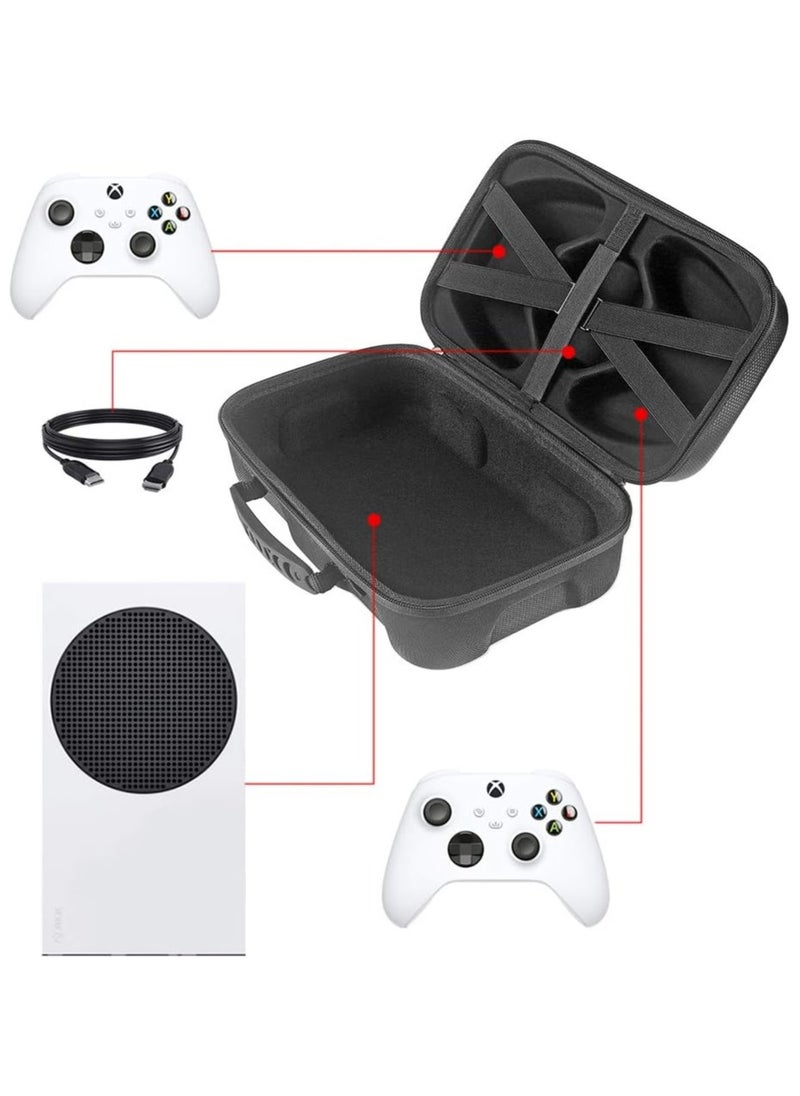 حقيبة سفر متوافقة مع Xbox Series S - حقيبة حمل صلبة من سلسلة S مع حجرات إسفنجية واقية لوحدة التحكم ووحدة التحكم وكابل HDMI (Xbox Series S، أسود 1)
