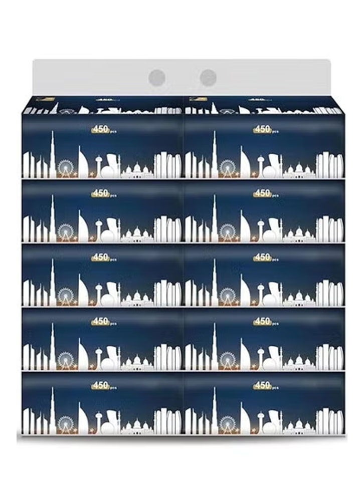 keke Pack of 10 Premium Quality New Technology Facial Tissue 100% Raw Wood Pulp 90 Sheet X 5 Ply - Image 1