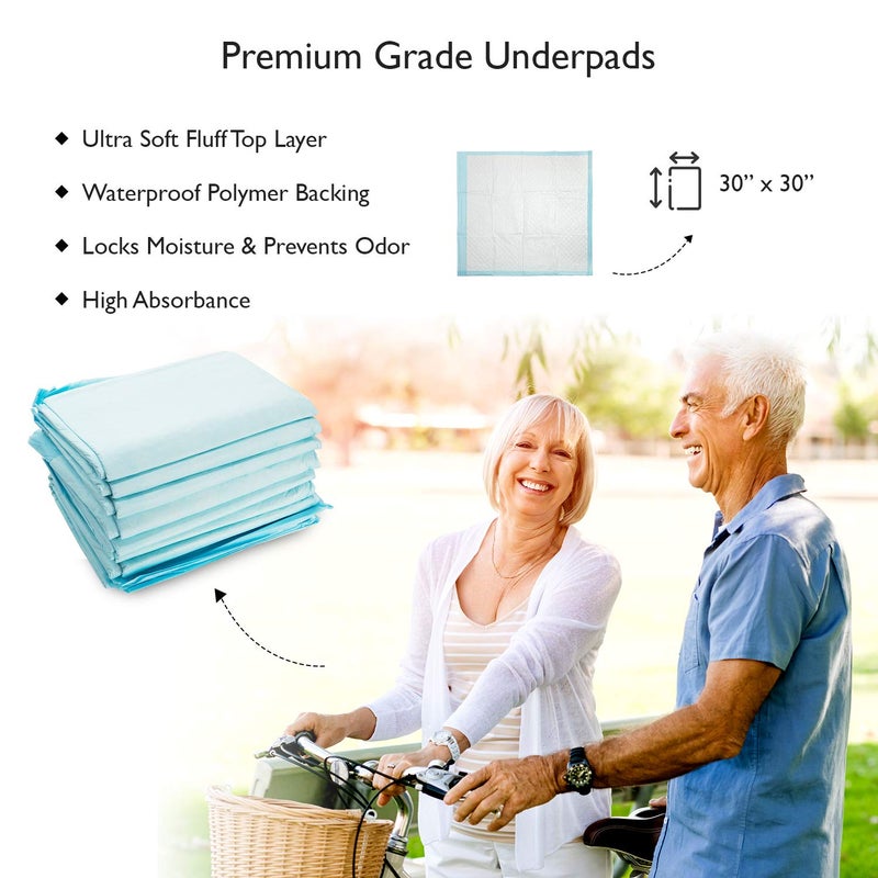 PROcure Heavily Absorbent Disposable Underpads, 30" X 30", 50 Pack - Soft And Thick Quilted Waterproof Pads For Incontinence, Bed Wetting, Pets - Liners For Mattresses, Sofas, Chairs - Image 5