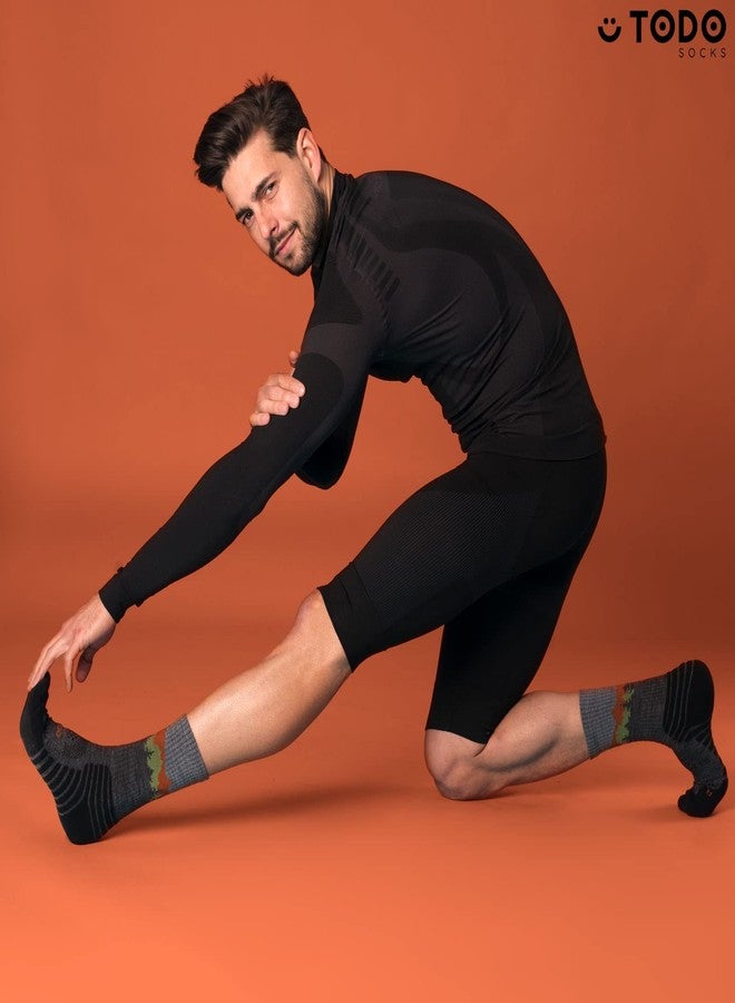 تودو جوارب TODO للمشي لمسافات طويلة مصنوعة من 55% صوف ميرينو - متينة، قابلة للتهوية، عازلة للحرارة - مناسبة لجميع الأنشطة الخارجية (رمادي فالكون، مقاس 43) - Image 3