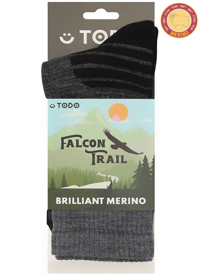 تودو جوارب TODO للمشي لمسافات طويلة مصنوعة من 55% صوف ميرينو - متينة، قابلة للتهوية، عازلة للحرارة - مناسبة لجميع الأنشطة الخارجية (رمادي فالكون، مقاس 43) - Image 4