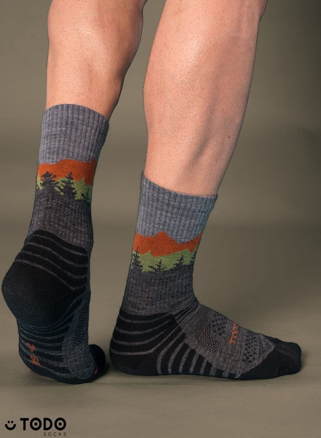 تودو جوارب TODO للمشي لمسافات طويلة مصنوعة من 55% صوف ميرينو - متينة، قابلة للتهوية، عازلة للحرارة - مناسبة لجميع الأنشطة الخارجية (رمادي فالكون، مقاس 43) - Image 2