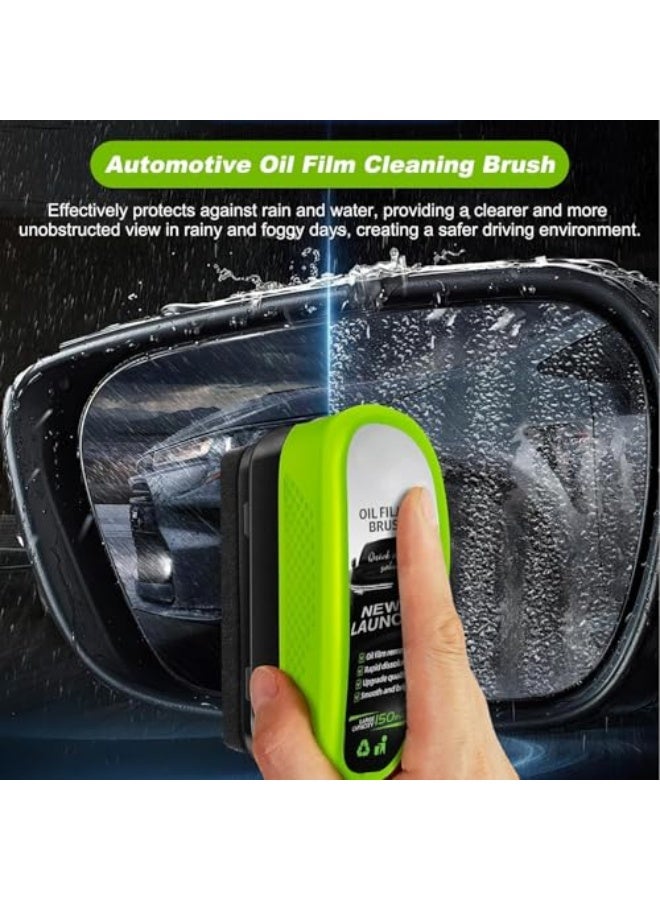 Generic Upgrade Automotive Oil Film Cleaning Brush,2pcs New 2.0 Green Car Glass Oil Film Remover,Glass Coating Board for Windshield,Prevents Rain and Fog Cleaning Brush - Image 2