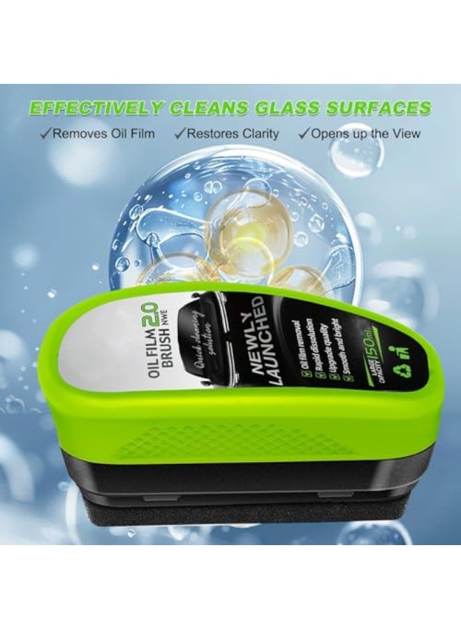 Generic Upgrade Automotive Oil Film Cleaning Brush,2pcs New 2.0 Green Car Glass Oil Film Remover,Glass Coating Board for Windshield,Prevents Rain and Fog Cleaning Brush - Image 4