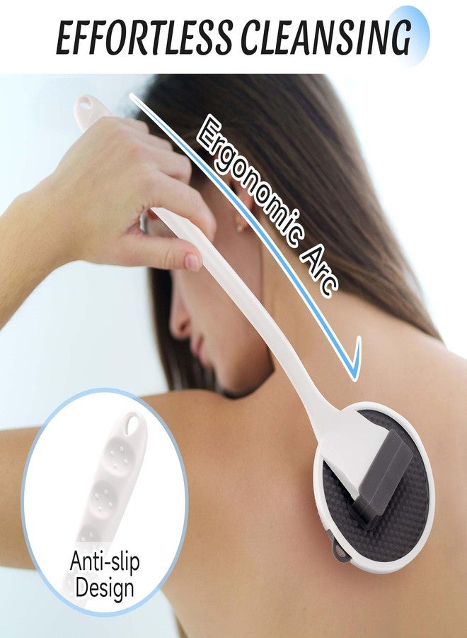 NURENDER Silicone Back Scrubber for Shower, 15.68'' Detachable Long Handle Bath Brush with Soft Loop Bristles for Deep Cleansing & Gentle Exfoliation, Wall Mounted Body Brush, Men & Women - Image 3