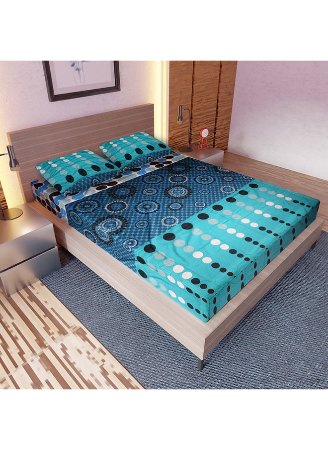 White Rose - Feather Touch Double Bed Printed Microfiber125Gsm With Ultra Soft Touch Bedsheet Set 1 Queen Size Double Flat Sheet (230 x 216 cm) And 2 Pillow Cases (51 x 76 cm) Printed Design Multi Color - Image 1