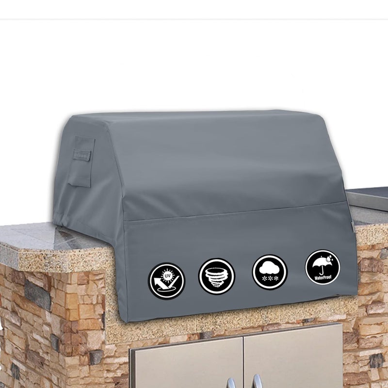 Covers & All Covers All Builtin Grill Cover for Outdoor Grill Heavy Duty 12 oz Waterproof Builtin BBQ Grill Cover PVCCoated Polyester with Elastic Hem for Snug Fit 32 x 26 x 24 inches Grey - Image 2