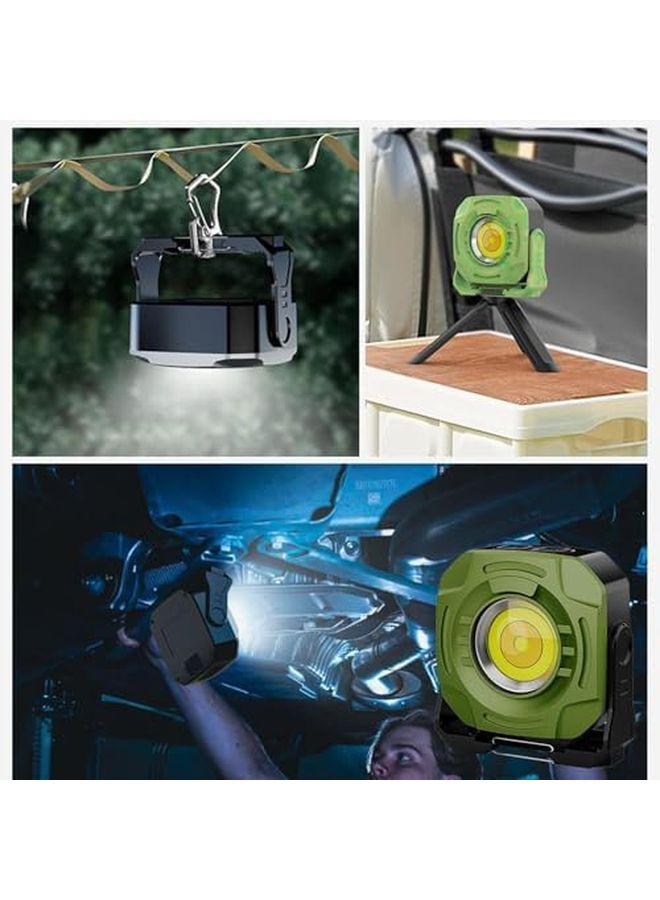 Army Green Rechargeable Magnetic Work Light 2400 Lumen LED Flashlight 360 Adjustable Waterproof Torch - Image 5