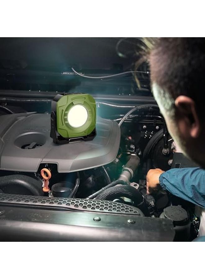 Army Green Rechargeable Magnetic Work Light 2400 Lumen LED Flashlight 360 Adjustable Waterproof Torch - Image 3