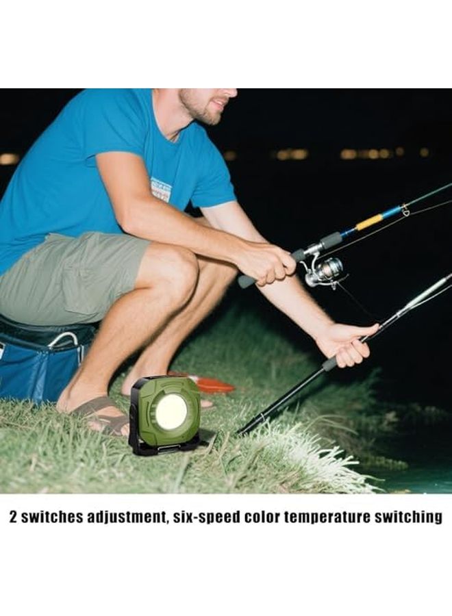 Army Green Rechargeable Magnetic Work Light 2400 Lumen LED Flashlight 360 Adjustable Waterproof Torch - Image 4