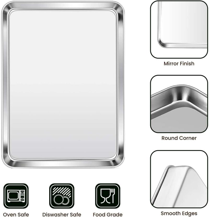 RAJ STAINLESS STEEL RECTANGLE BEADED SERVING TRAY | DESSERT TRAY | SERVING PLATTER | 45.5X32 CM - Image 3