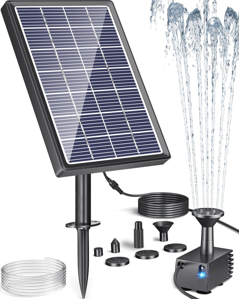Biling Solar Water Fountain for Bird Bath, 3.5W Solar Water Pump Outdoor with 10ft Cable, 4ft Tubing, Solar Pond Pump for BirdBath, Garden Small Ponds (Need Direct Sunlight) - Image 1