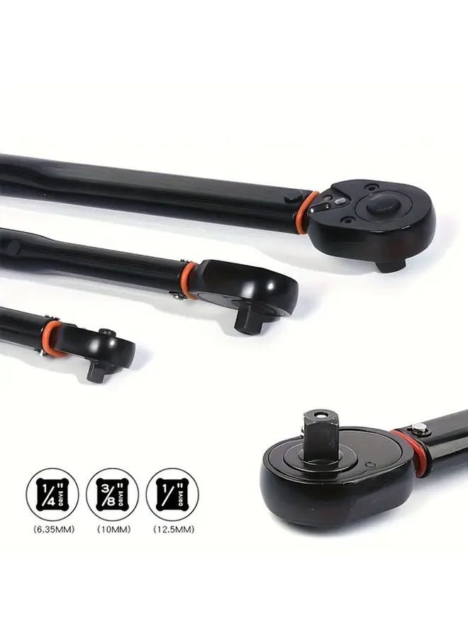 مفتاح عزم دوران احترافي ثقيل من كروم ستيل 3/8 بوصة بمؤشر نقر - Image 3