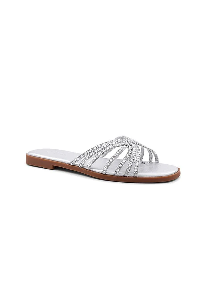 كابلي Cuple Embellished Multi Strap Flat Slides