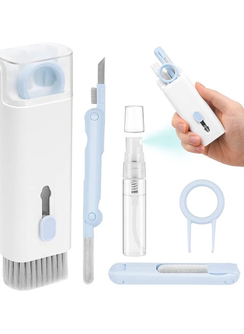 Laptop Cleaner, 7 in 1 Keyboard Cleaner Set, Computer MacBook Earphone Cleaning Kit, Tablet and Screen Dust Brush Including Soft Sweep, Swipe, 3 in 1 Airpod Cleaner Pen, Key Puller and Spray Bottle