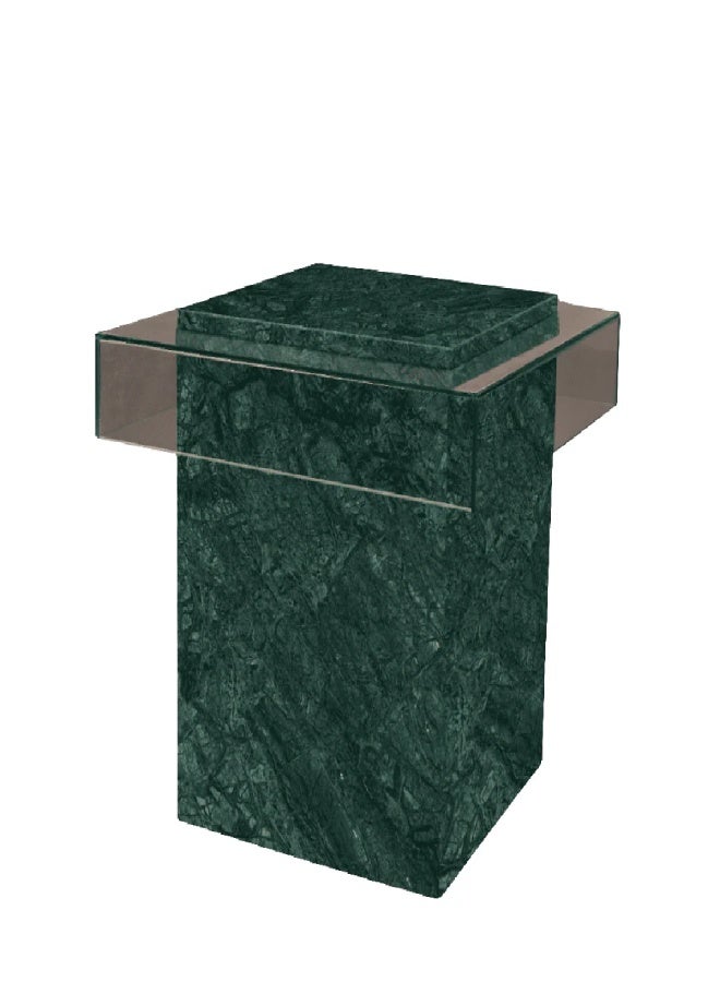 Lila Side Table – Verde Green Natural Marble & Glass