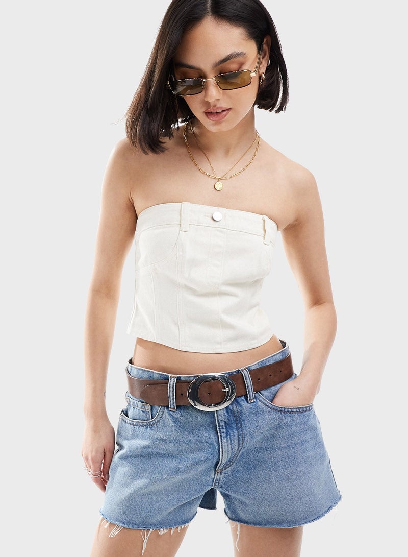 Miss Selfridge Bardot Cropped Top - Image 1