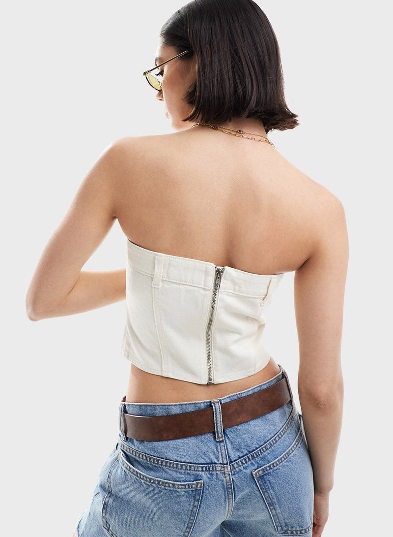 Miss Selfridge Bardot Cropped Top - Image 2