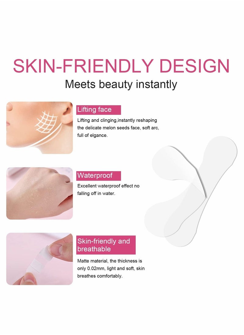 Face Lift Tape, 100 PCS V-Line Tape Lifting Invisible, Tools for Reducing Double Chin, Hiding Wrinkles and Saggy Skin