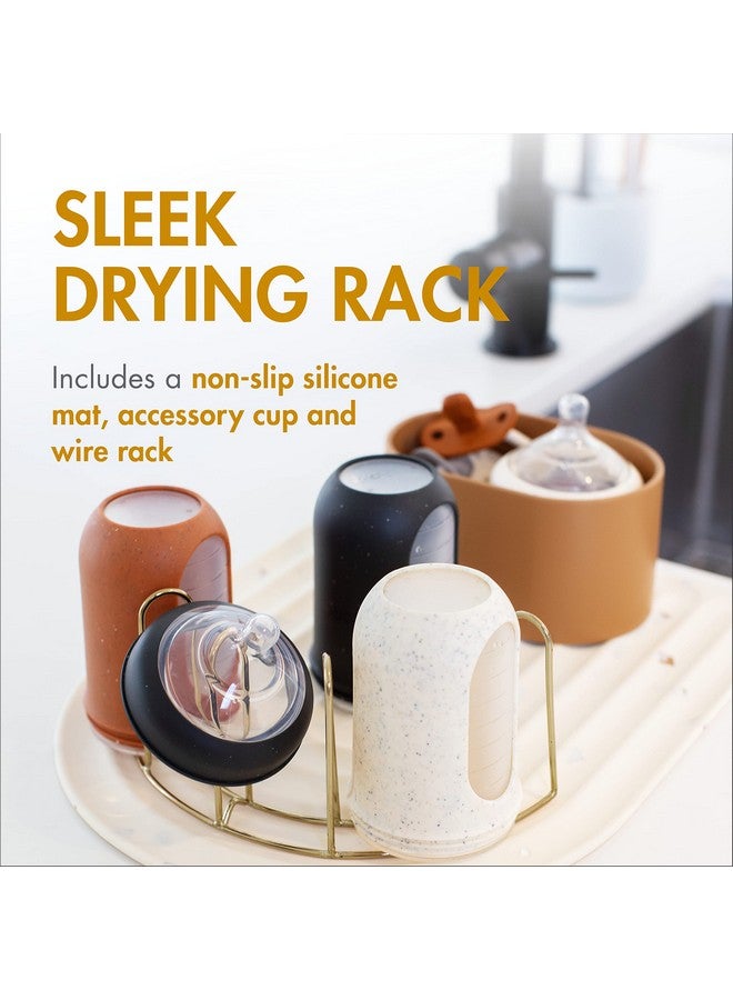 BOON Arc Modular Baby Bottle Drying Rack Includes Silicone Drying Mat Accessory Cup And 7Prong Wire Bottle Rack Baby Essentials - Image 3
