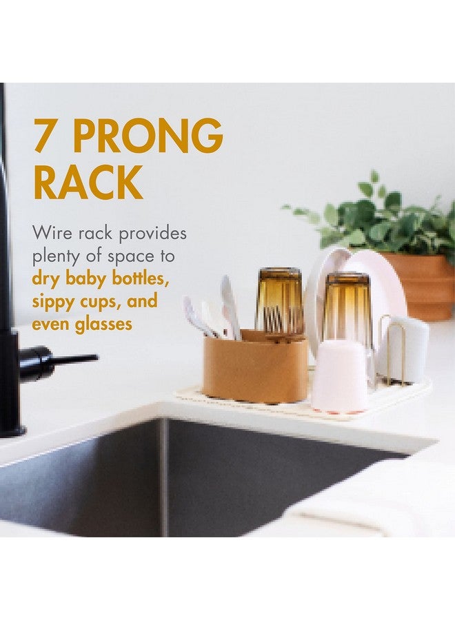 BOON Arc Modular Baby Bottle Drying Rack Includes Silicone Drying Mat Accessory Cup And 7Prong Wire Bottle Rack Baby Essentials - Image 4