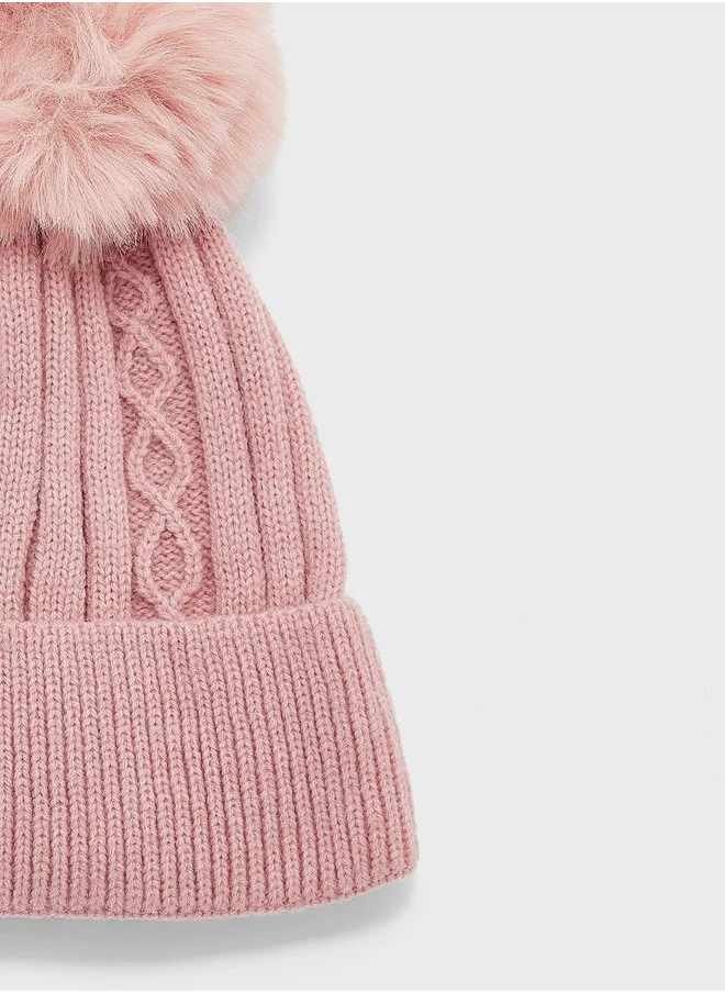 Ginger Cable Knit Pom Pom Winter Beanie