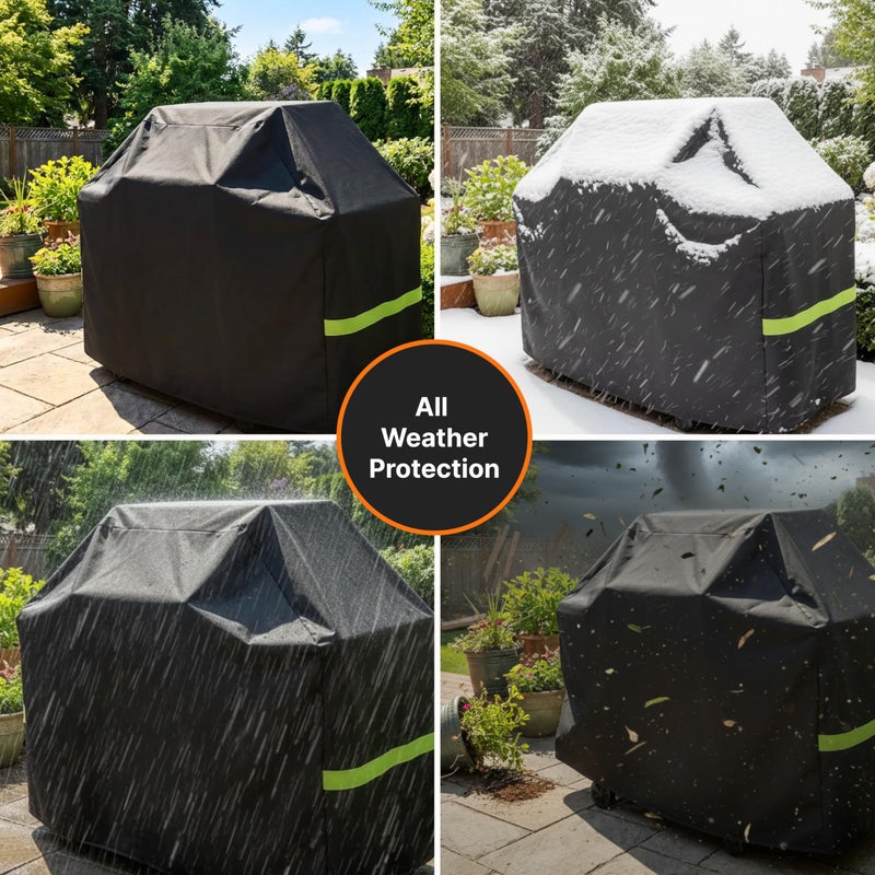 COMFY LIME Lime Grill Cover - 58 Inch Heavy Duty BBQ Grill Cover for Outdoor Grill, Waterproof, UV, Fade & Tear Resistant, Gas Grill Cover for Weber Charbroil Genesis Nexgrill and More - Image 4