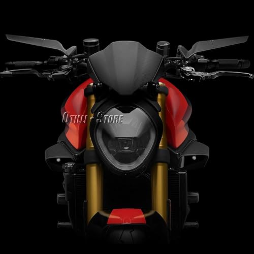 WALIPILUSI Motorcycle Universal Side Mirrors Rotating Rearview Mirrors with Handlebar Mount Kits Fits for Ducati Streetfighter V2/Streetfighter V4/Streetfighter V4 S/Monster 937/937 SP Naked Bike Wing Mirrors - Image 4
