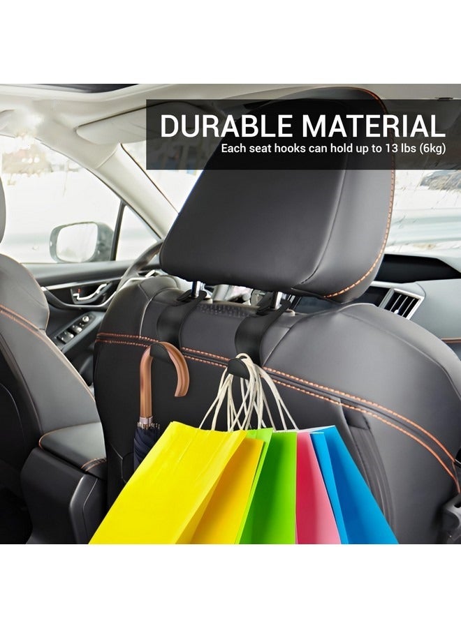 Beauenty 4 Pcs Car Seat Headrest Hook, 4 Pack Universal Auto Seat Hooks Hanger for Purses and Bags for Car Space Saving Backseat Hooks Handbag Clothes Coats Grocery Bags Organizer for Vehicle - Image 3