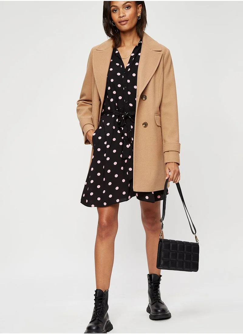 DOROTHY PERKINS Polka Dot Belted Button Down Dress