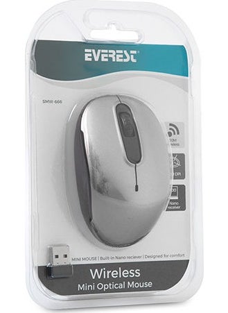 Everest SMW-666 USB Silver 2.4Ghz Optical Wireless Mouse  - Image 5