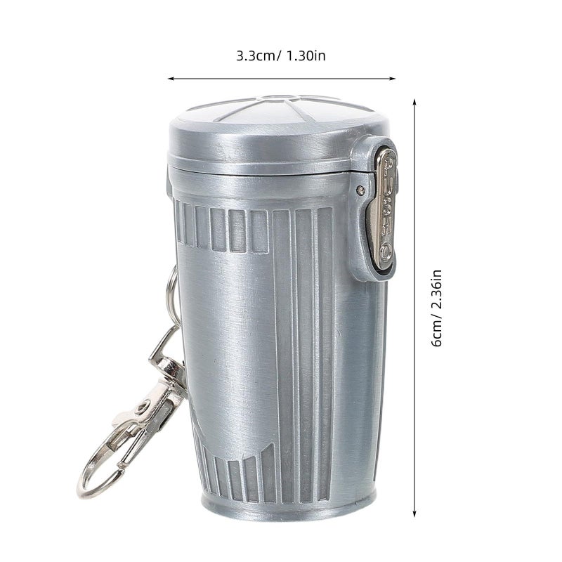 2pcs Portable Metal Ashtray With Lid Keychain For Car Travel Outdoor Pocket Use - Image 3