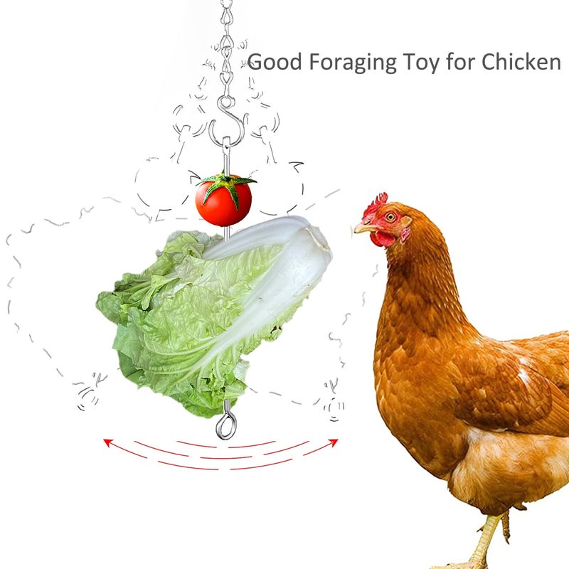 Suplklz Chicken Vegetable Hanging Feeder Toy for Hens Pet Chicken Veggies Skewer Fruit Holder for Hens Large Bird - Image 4