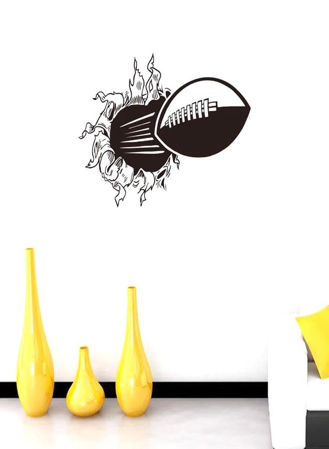 BIBITIME Rugby Break Through Wall Sticker American Football Wall Decals Vinyl Art Mural for Sport Fans Boys Bedroom Living Room 25.59" x 16.92" - Image 1