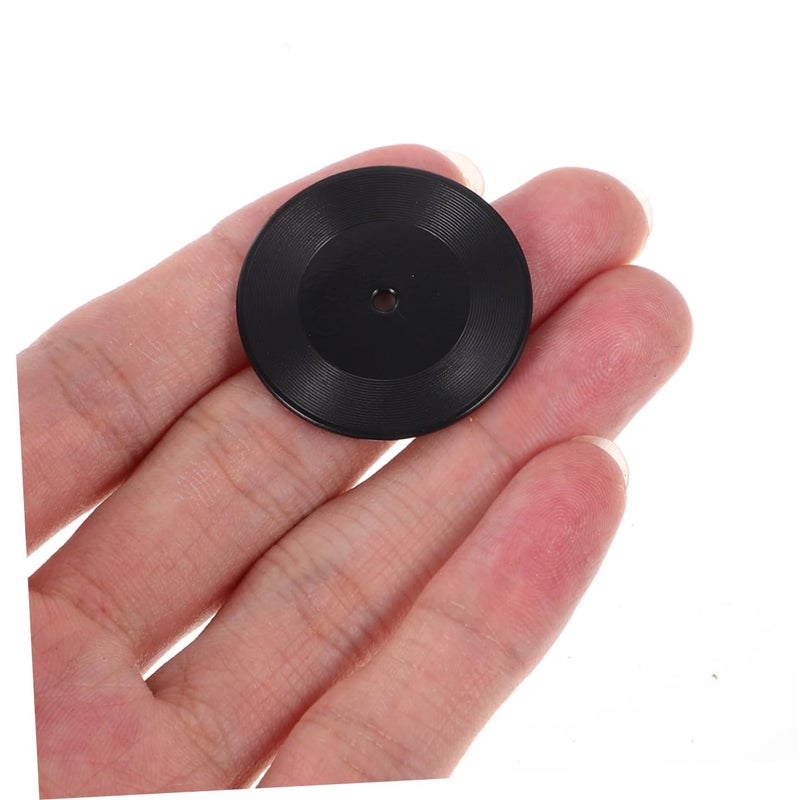 12Pcs Miniature Black Vinyl Records Dollhouse Decor Desktop Display Models - Image 5
