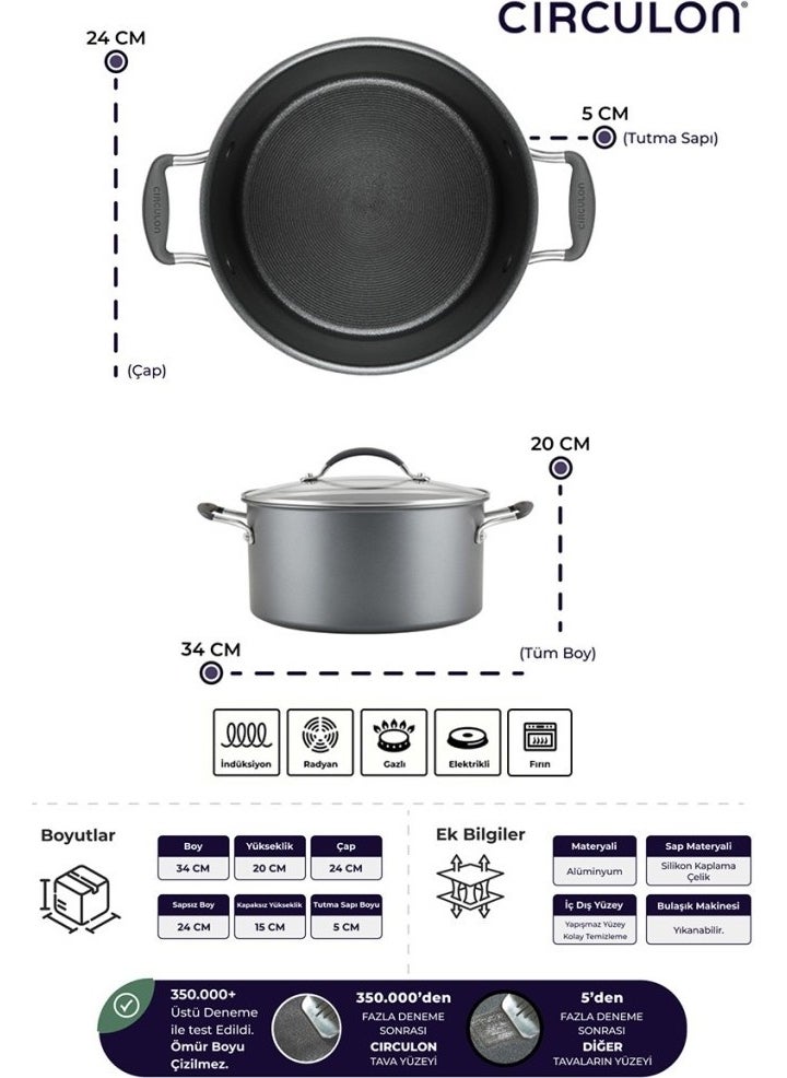 Circulon 24 cm Deep Pot with Lid  - Image 3