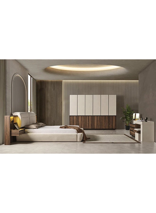 MK Kabbani Furniture Napoli 8 PC Full Bedroom Set - 180x215 cm with wardrobe  - Image 1