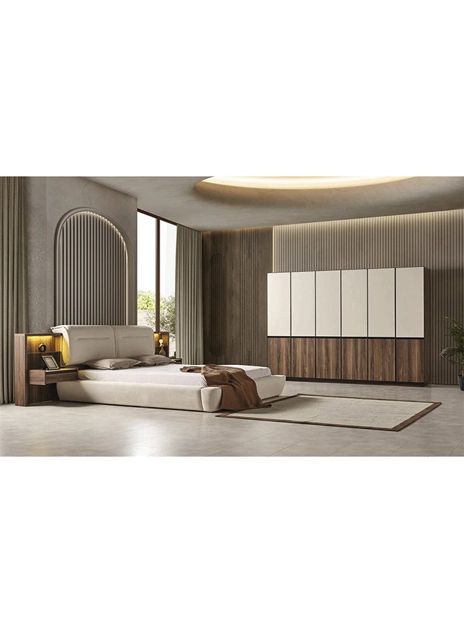 MK Kabbani Furniture Napoli 8 PC Full Bedroom Set - 180x215 cm with wardrobe  - Image 2