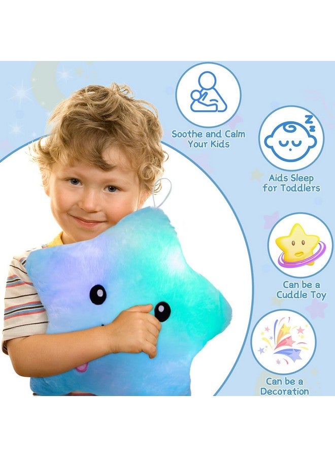 Subao Sensory Toys for Kids with Autism, 14" Twinkle Star Plush Toddler Pillow Light Up Toy, Autism Sensory Products, Toddler Travel Soft Toys, Birthday Xmas Easter Gifts for Boys Age 3-9 Blue - Image 2