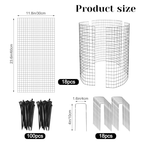YEXEXINM 18 Pcs 24 x 12 Large Wire Plant Protector from Animals 6 Pack Metal Plant Cage Chicken Wire Cloche with Ground Stakes and Nylon Tie to Keep Animals Out Garden Protection Bunny Barricade - Image 3