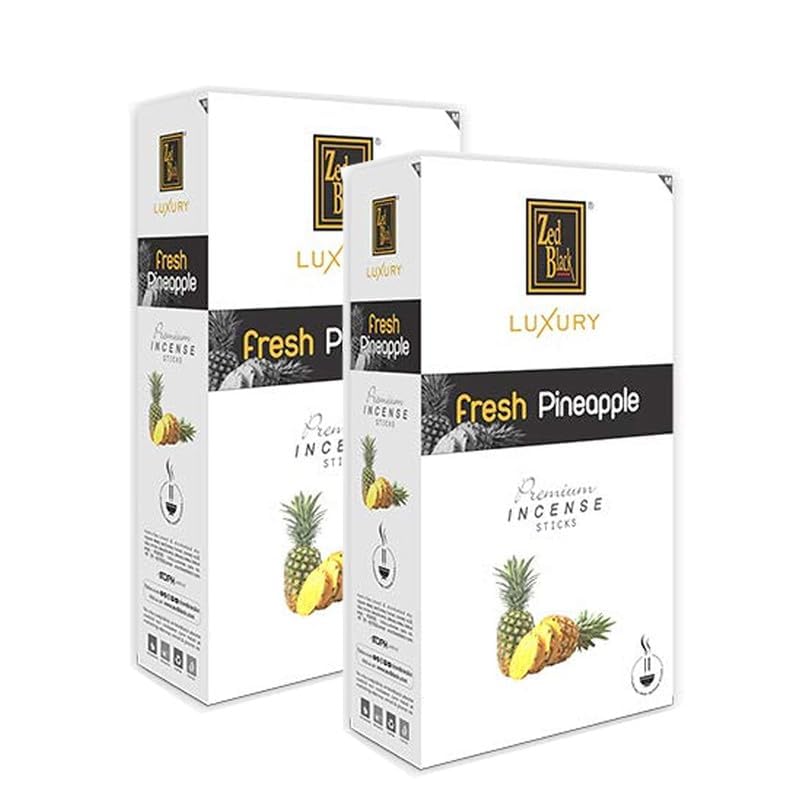 Zed Black Luxury Pineapple Incense Sticks Pack of 2 Total 24 Small Packets Fragrance Sticks - Image 1