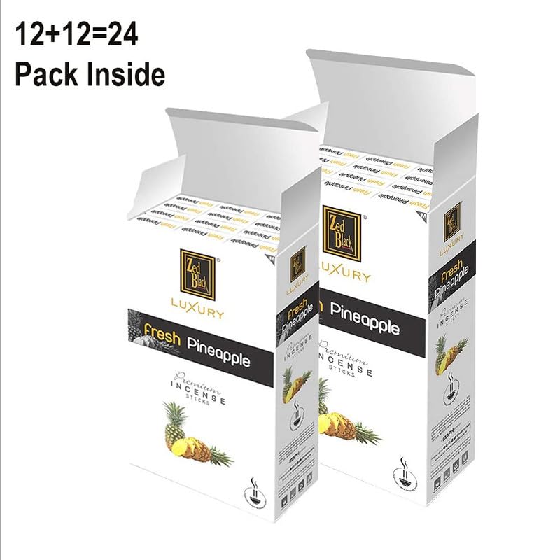 Zed Black Luxury Pineapple Incense Sticks Pack of 2 Total 24 Small Packets Fragrance Sticks - Image 4