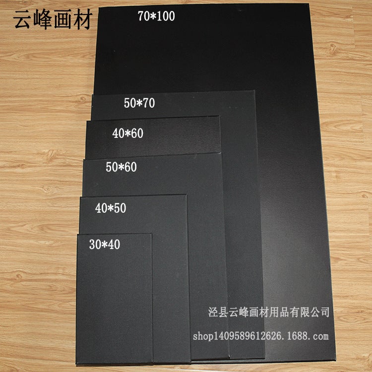 Supply Of Painting Materials Picture Frame European Style Oil Painting Frame Pure Black Canvas 280G Pure Cotton Pure Wood Acrylic Coating - Image 1