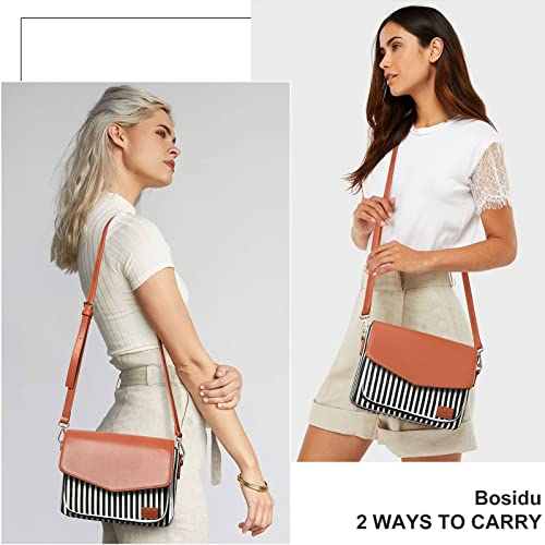 Bosidu Crossbody Bags for Women, Large Capacity Canvas Travel Purses and Handbags for Women, Shoulder Messenger Bag for Daily Use - Image 3