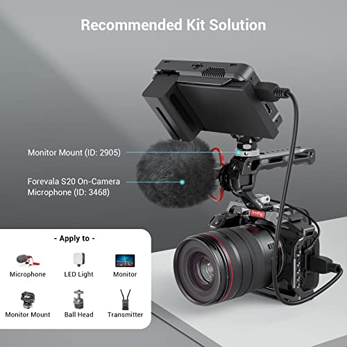 SmallRig Top Handle with 3/8"-16 Locating Holes for ARRI Grip for Camera Cage, Universal Video Rig with 5 Cold Shoe Adapters to Mount DSLR Camera with Microphone/LED Light/Monitor - 3765, Black - Image 5