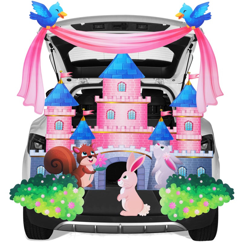 JOYIN Halloween Trunk or Treat Car Decorations Kit Castle Theme Rabbits Squirrels Cute Decorations for SUV Garage Door Girl Child Halloween Party Decor - Image 2