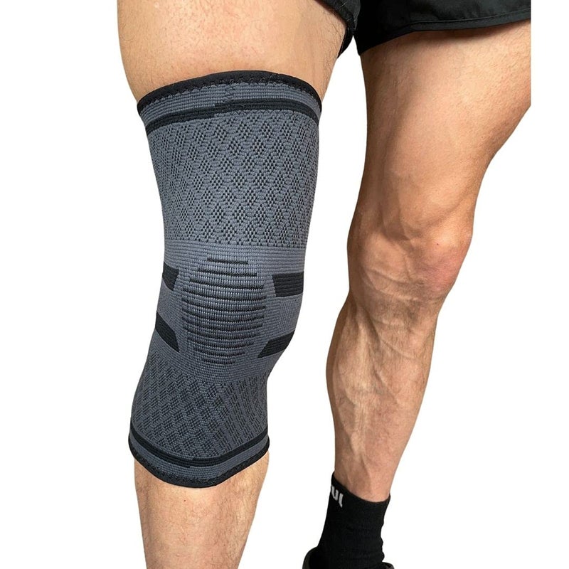 gr8fulÂ® Knee Support for Running & Sports | Compression Knee Sleeve for Arthritis, Joint Pain Relief, Men & Women | Patella Support, Knee Brace Strap Wrap | One Size | Black (M) - Image 3