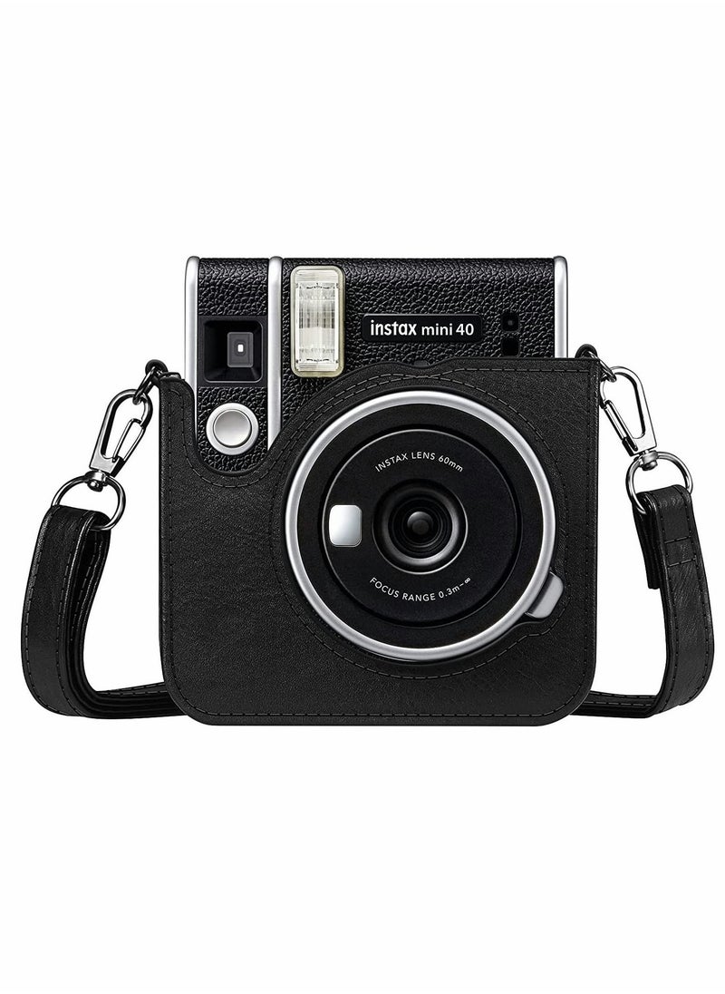 SYOSI - Camera Case for Mini 40， Instant Camera Protective Case Compatible with Instax Mini 40 Instant Film Camera (Black) - Image 1